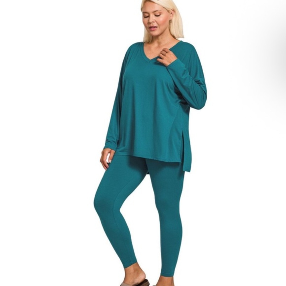 Zenana Women’s Brushed Microfiber Loungewear Set M